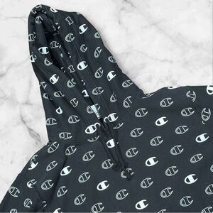 Champion Hoodie Reverse Weave Sweatshirt All Over‎ Print Black Size Medium Men’s